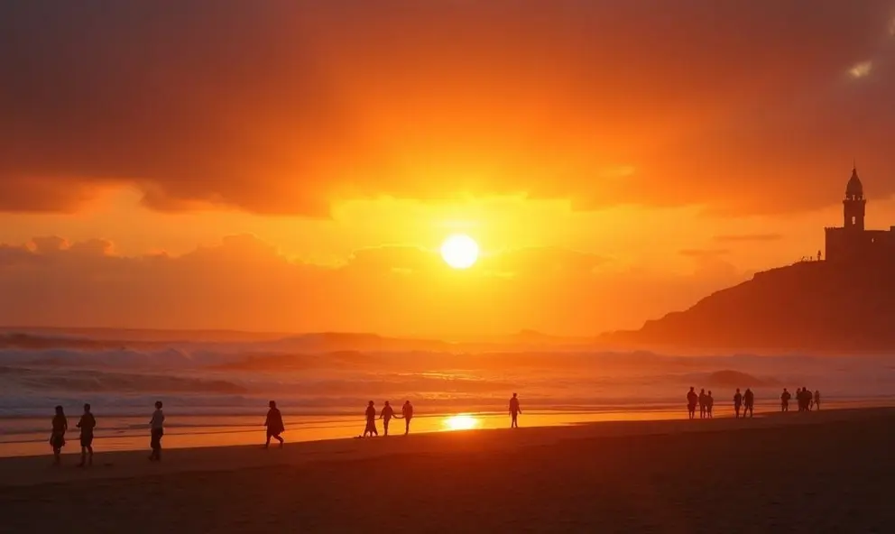 Fin de journée : coucher de soleil
