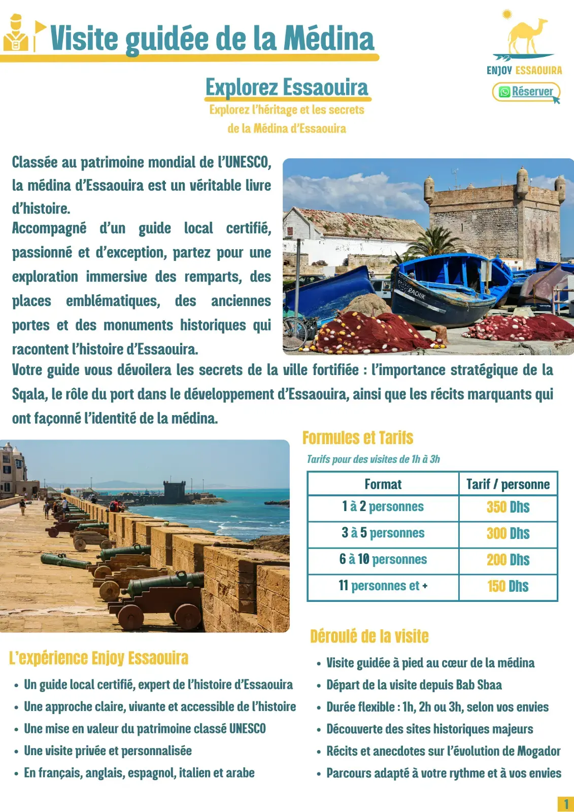 Page intérieure du catalogue français Enjoy Essaouira