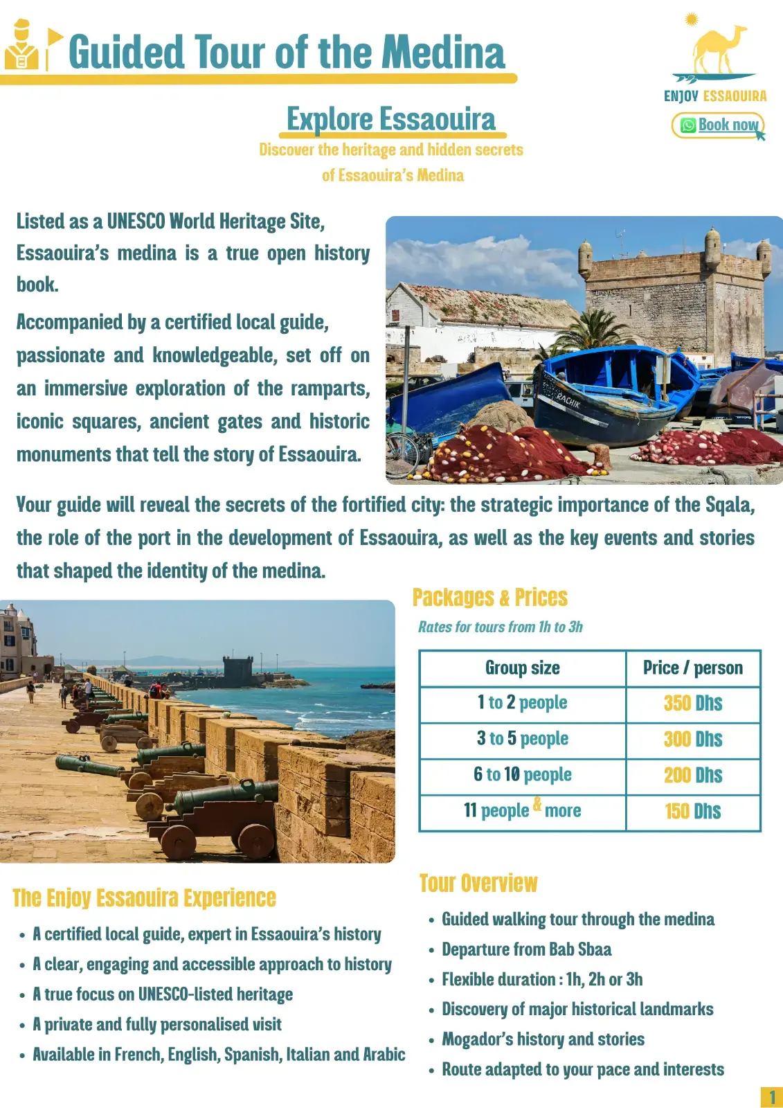 Interior page of the English catalogue Enjoy Essaouira